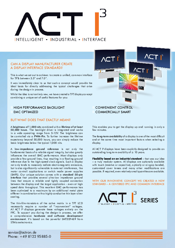 Herunterladen: ACT I³ - Intelligent I Industrial I Interface