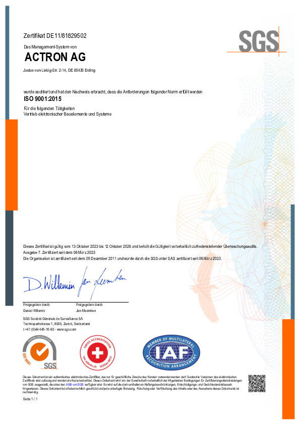 ISO-Zertifizierung 9001:2015