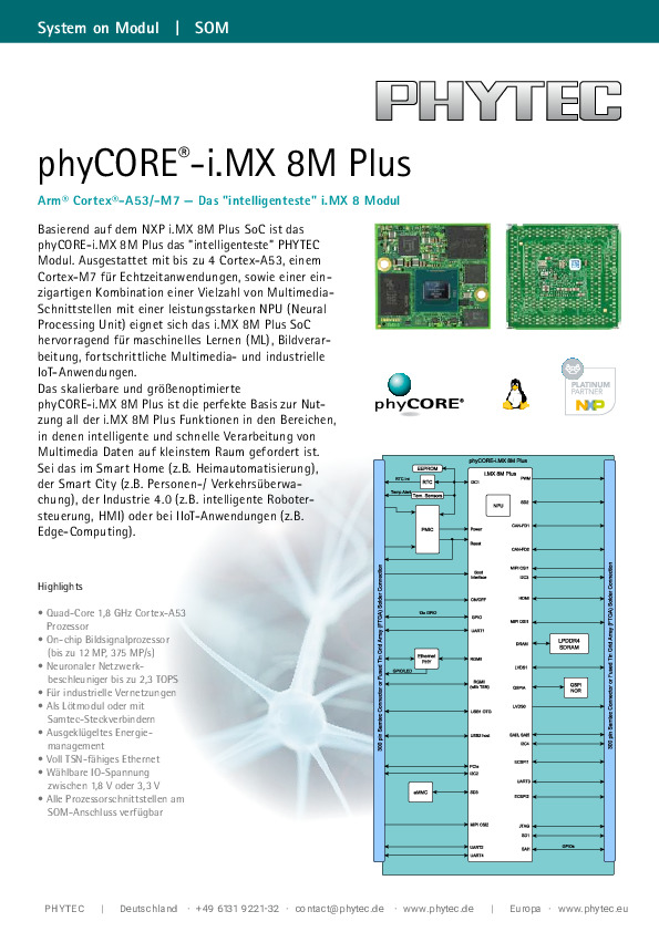 i.MX8MPLUS phyBOARD Pollux Rapid DevKit